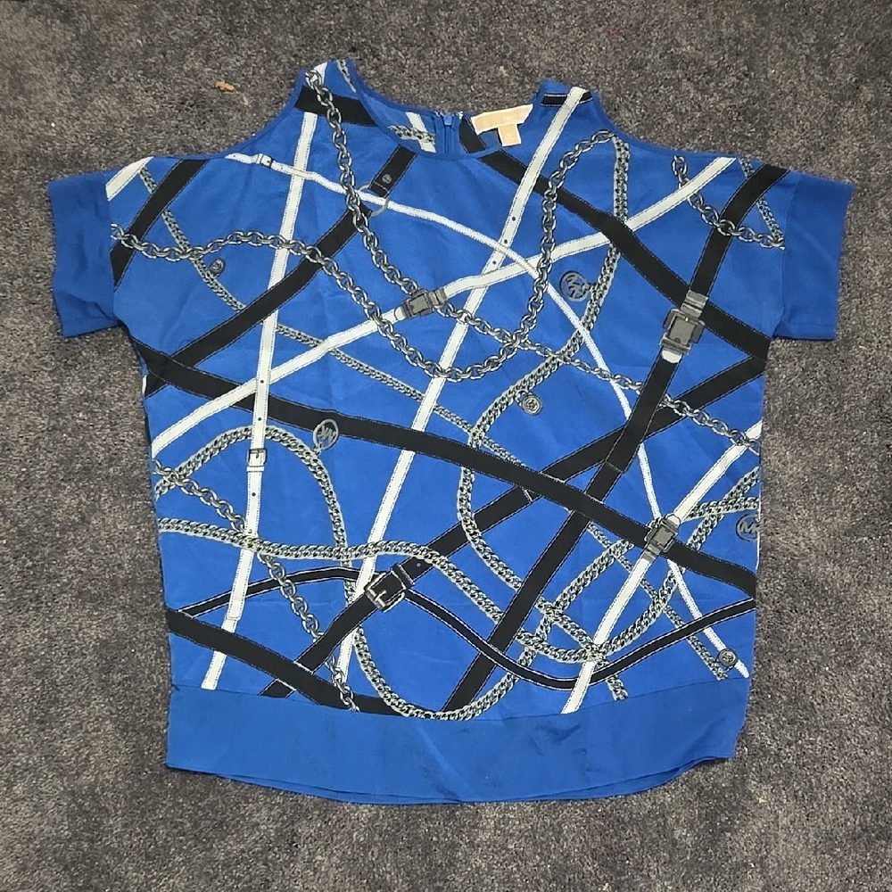 Blue Chain Pattern Womens Shirt